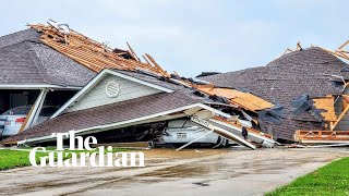 These houses are flattened tornadoes and storms hit US south [upl. by Viglione]