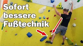 Fußtechnik fürs KletternBouldern Der Trick mit dem Blick [upl. by Eelanaj]