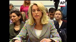 Four years after her identity was leaked former CIA operative Valerie Plame appears on Capitol Hill [upl. by Htiduy]