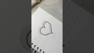 3D heart drawing üç boyutlu kalp çizimi 💜 drawing [upl. by Osnofla]