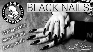 ASMR Long BLACK nails scratch amp tapping whispering [upl. by Onin324]