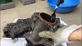 How to clean intake manifold of a BMW X3 F25 N47 engine [upl. by Kcinnay]