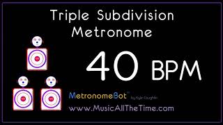 Triple subdivision metronome at 40 BPM MetronomeBot [upl. by Holland]