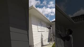 Spray Painting Fascia Soffit Boards maskingfilm spraypainting airlessspray [upl. by Margie679]