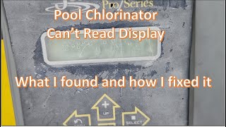 Pool Chlorinator Cant Read Display [upl. by Schuman]