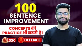 100 Sentence Improvement  English For SSC amp Defence Exam  Tarun Grover [upl. by Ellerahs]