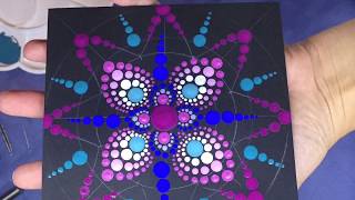 How to paint dot mandala flowers with patterns and dot painting tools [upl. by Frasier]