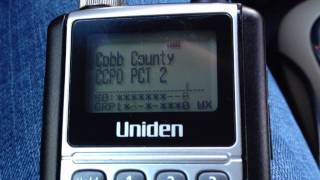 Cobb County P25 trunking radio system on Uniden 396XT [upl. by Worra]