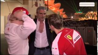 Arrivabene Hug Kimi Raikkonen after The Race [upl. by Neelahtak]