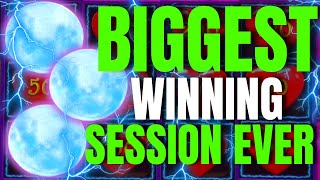 SUPER RARE DOUBLE BONUS FEATURE 3 MASSIVE JACKPOTS on HEART THROB Slot Machine BIGGEST WIN EVER [upl. by Yecnuahc621]