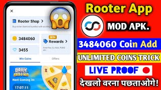 rooter mod apk unlimited coins  Rooter App Se Coin Kaise Kamaye  rooter unlimited coin trick 2022 [upl. by Nimref]