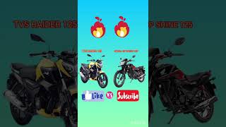 TVS RAIDER 125 VS HONDA SP SHINE 125 challenge viralvideo 😌🫠 [upl. by Eelame]