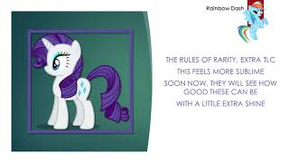 My Little Pony  Rules Of Rarity  Reprise 1 amp 2 Lyrics [upl. by Druci]