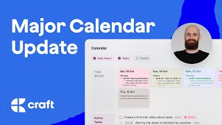 Boost Productivity with Craft’s New Calendar View—See Tasks Notes amp Events [upl. by Lenna]