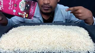 1kg hard raw thakali basmati rice eating challenge  hard raw rice eating show  raw rice eating [upl. by Arlo]