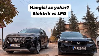 Elektrik vs LPG  Hangisi daha az yakar  TOGG T10X V1 Standart vs Honda Civic 15 Turbo LPG [upl. by Hardman37]