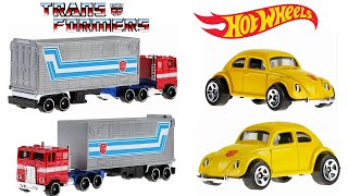 Hot Wheels x Transformers Truck Fleet G1 Optimus Prime  G1 Bumblebee Official Stock Images [upl. by Aurelie]