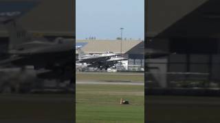 A pair of F16s taking off from christchurch Airport for Warbirds over Wanaka f16fighterjet [upl. by Oniotna]