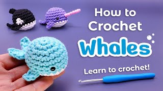 How to Crochet Whales  Beginner Amigurumi Pattern  LEARN TO CROCHET [upl. by Lagas]