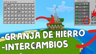 la mejor granja de HIERRO para minecraft pebedrock 120😎 [upl. by Amapuna]