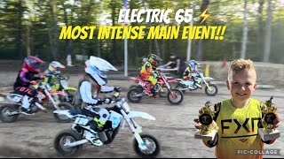 Intense 50cc kids track Main Event with multiple lead changes each lap [upl. by Berardo]