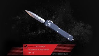 MICROTECH UTX70 DE Stonewash Full Serrated 14712 [upl. by Hoffarth]