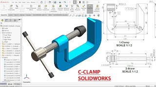 CClamp Parts and Assembly in Solidworks [upl. by Oremor]