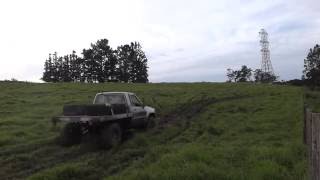 4AGE Hilux mud bogging on street tyres [upl. by Aikkan275]