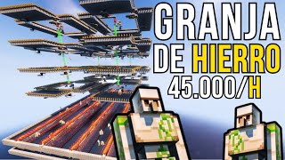 MEGA GRANJA de HIERRO 120  44000H  GRANJA MASIVA  TUTORIAL MINECRAFT [upl. by Ikaz]