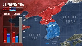 The Korean War Every Day with Army Sizes [upl. by Consuelo]