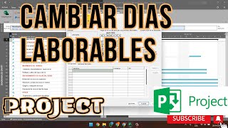 💥como cambiar los DIAS LABORABLES en MS Project [upl. by Roley]