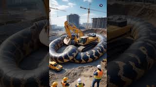 Shocking ExcavatorPython Encountergiantpython naturesurprise wildconstruction python [upl. by Adirahs]