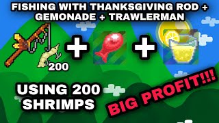 Growtopia Fishing with Thanksgiving Dinner Fishing Rod  Gemonade  Trawlermans Friend PROFIT [upl. by Chud847]