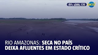 ‘Situação crítica’ em afluentes do rio Amazonas devido à seca no Brasil [upl. by Emmons493]