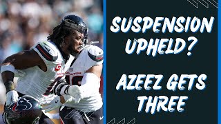 BREAKING Azeez AlShaairs Appeal DENIED  Houston Texans News [upl. by Idnek]