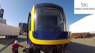 435m long trams discharged in Brisbane with Extended rolltrailer concept [upl. by Nicolette]