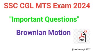 quotImportant Questions For SSC CGL MTS Exam 2024quot [upl. by Aicats515]