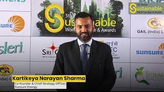 Kartikeya Narayan Sharma Chief Strategy OfficerSunsure Energy5th Sustainable World Conclave 2023 [upl. by Nnod]