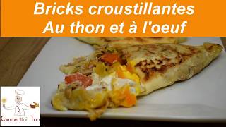 Croustillant au thon et à lœuf avec oignons et poivrons  recette avec feuille de bricks  TOP [upl. by Volnak]