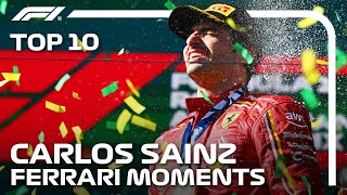 Carlos Sainzs Top 10 Ferrari Moments [upl. by Neelear218]