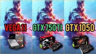 VEGA 11 VS GTX 750 TI VS GTX 1050 Tested in 5 Games 1080P R5 3400G [upl. by Enylekcaj]