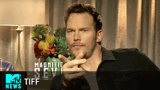 Chris Pratt Talks Magnificent Seven at TIFF  MTV News [upl. by Willetta]