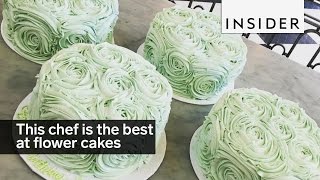 This cake decorator is a master of icing flowers [upl. by Onateyac309]