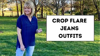 How To Style Crop Flare Jeans  Kick Flare Jeans Outfits [upl. by Laamaj]