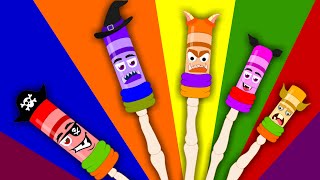 Scary Crayons Finger Family  Finger Family Song  Nursery Rhyme [upl. by Issy]