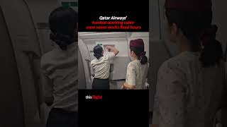 Qatar airways hardestworking cabin crew never works fixed hours dayinmylif shorts bestvideo [upl. by Nihhi549]