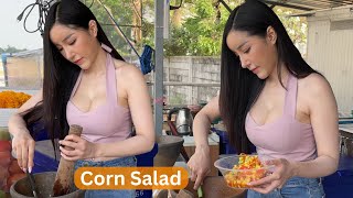 Beauty makes Corn Salad and More  Thailand Street Food [upl. by Findley]