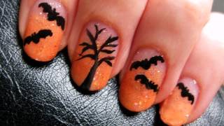 Halloween Bat Nail Art [upl. by Ahsem]