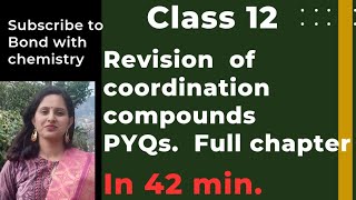 coordination compounds class12 one shot PYQ full revisionboards questions  Mimp [upl. by Aiek]