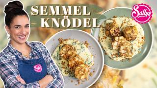 Leckere Semmelknödel mit KäseSpinatSoße  einfach amp klassisch [upl. by Saalocin]